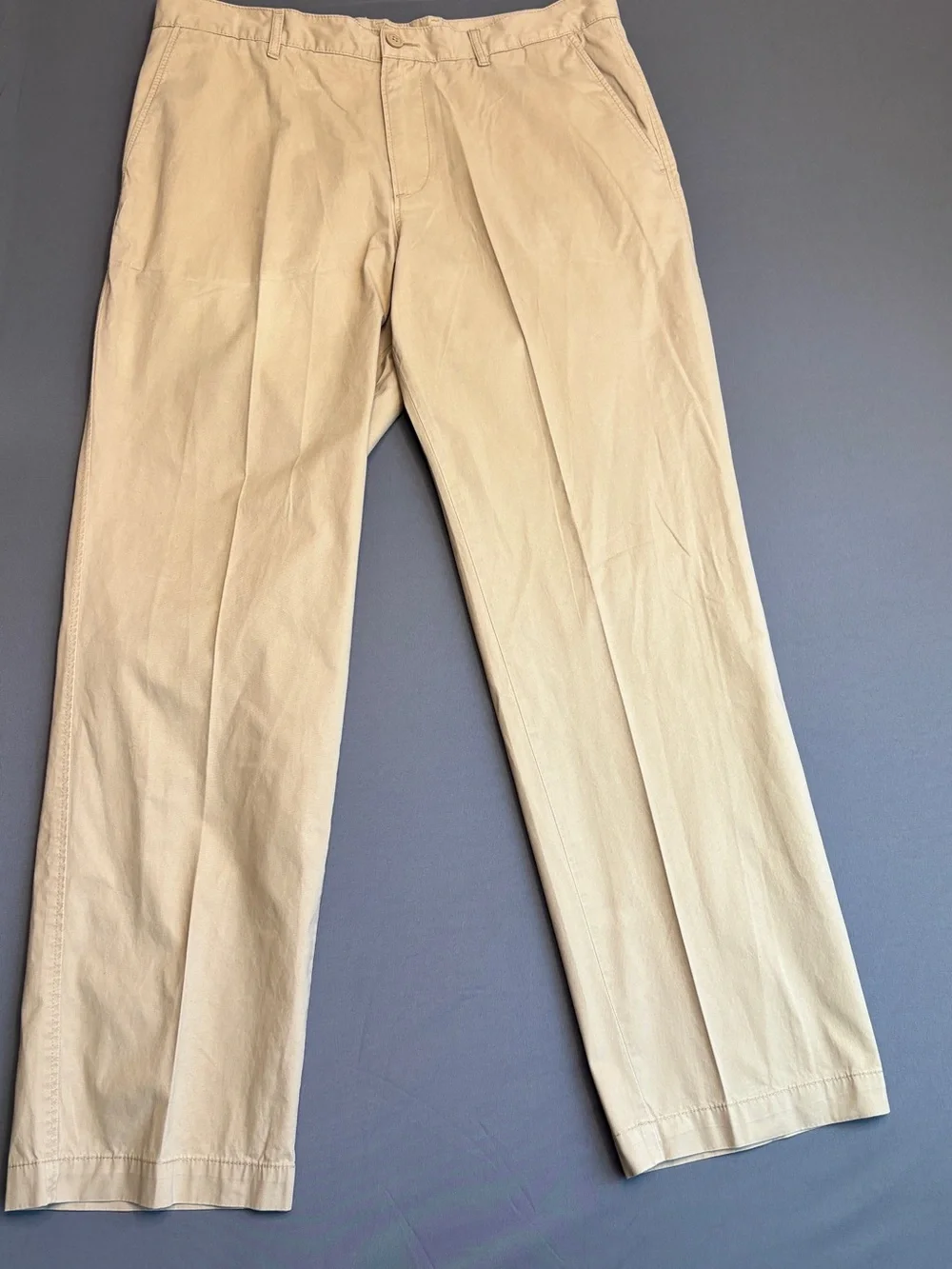 Lacoste Classic Fit Khaki Chino Pants Men's 36x32 Beige 100% Cotton Casual